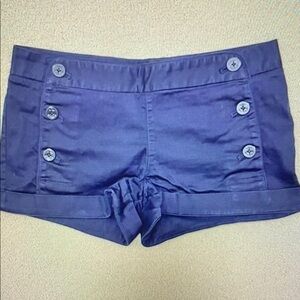 Navy Button-Detail Women's Shorts